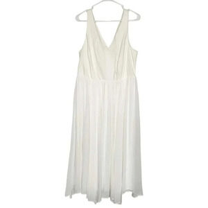 Torrid Chiffon Midi Dress Ivory Sleeveless V-Neck Wedding